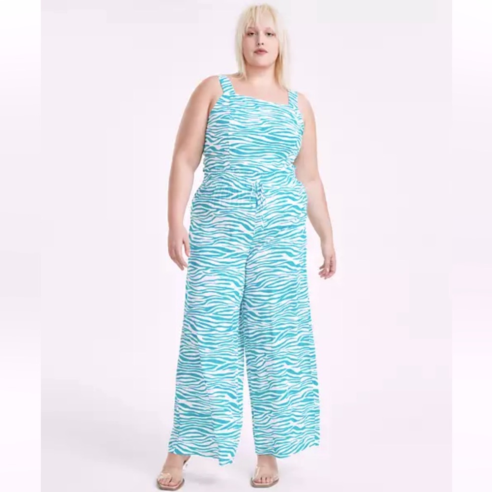 Plus Size Bar Iii Zebra Print Green Set 2x - image 1